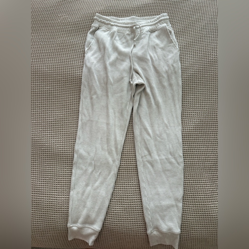 Nuuds Heathered Bone Waffle Cozy Joggers
